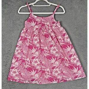 Janie and Jack Girl Bright Pink Palm Flower Tropical Sundress Size 10